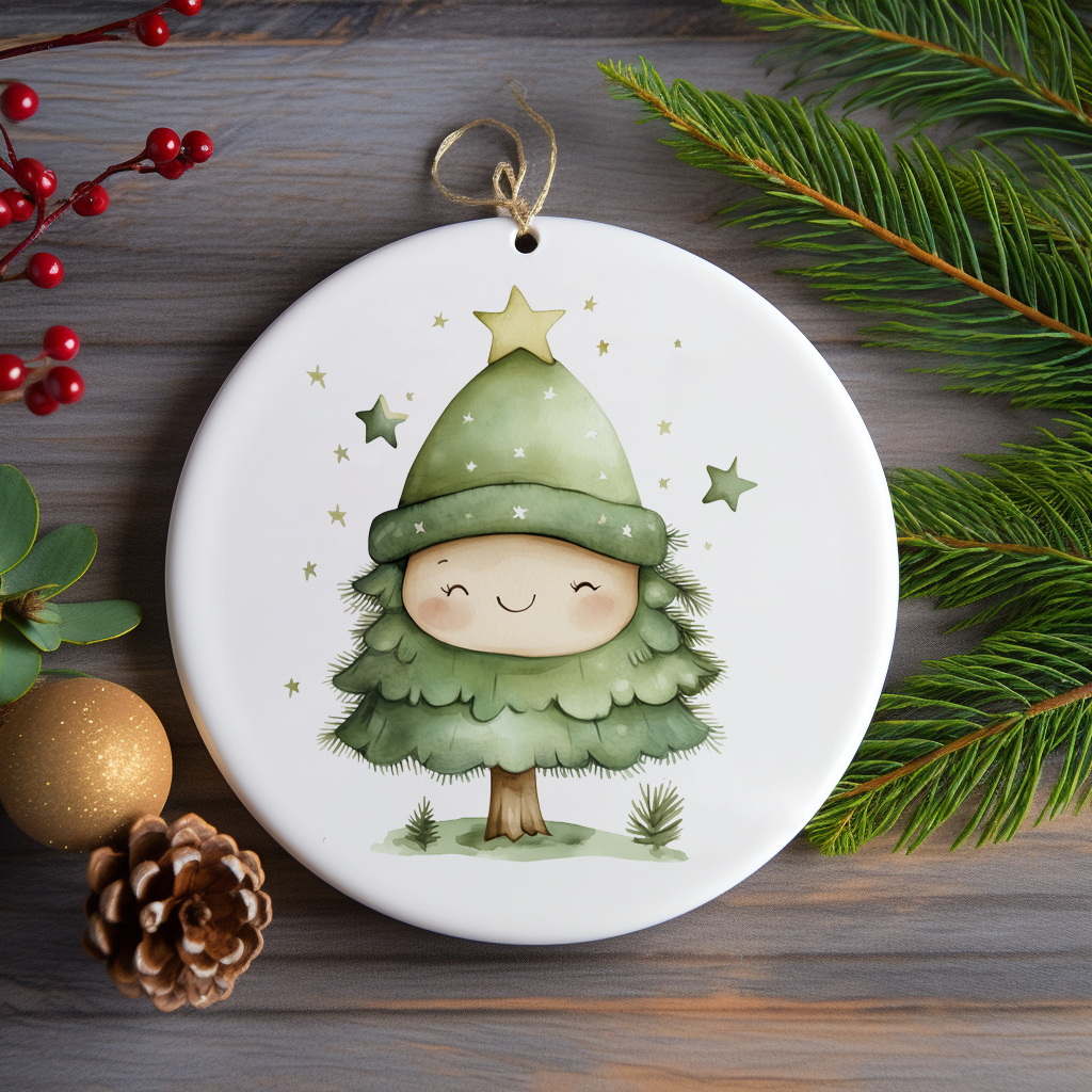 Cute Watercolor Christmas Tree  Clipart | High-Quality Digital Download | 10x10 inches PNG